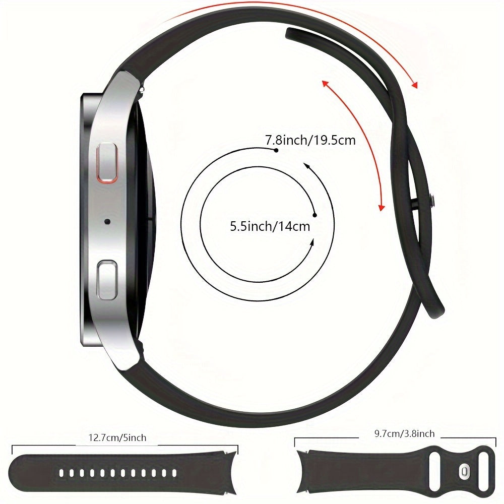 Waterproof Silicone Watch Band and Case Protector for Samsung Galaxy Watch 7/6/5/4 40mm 44mm Butterfly Design