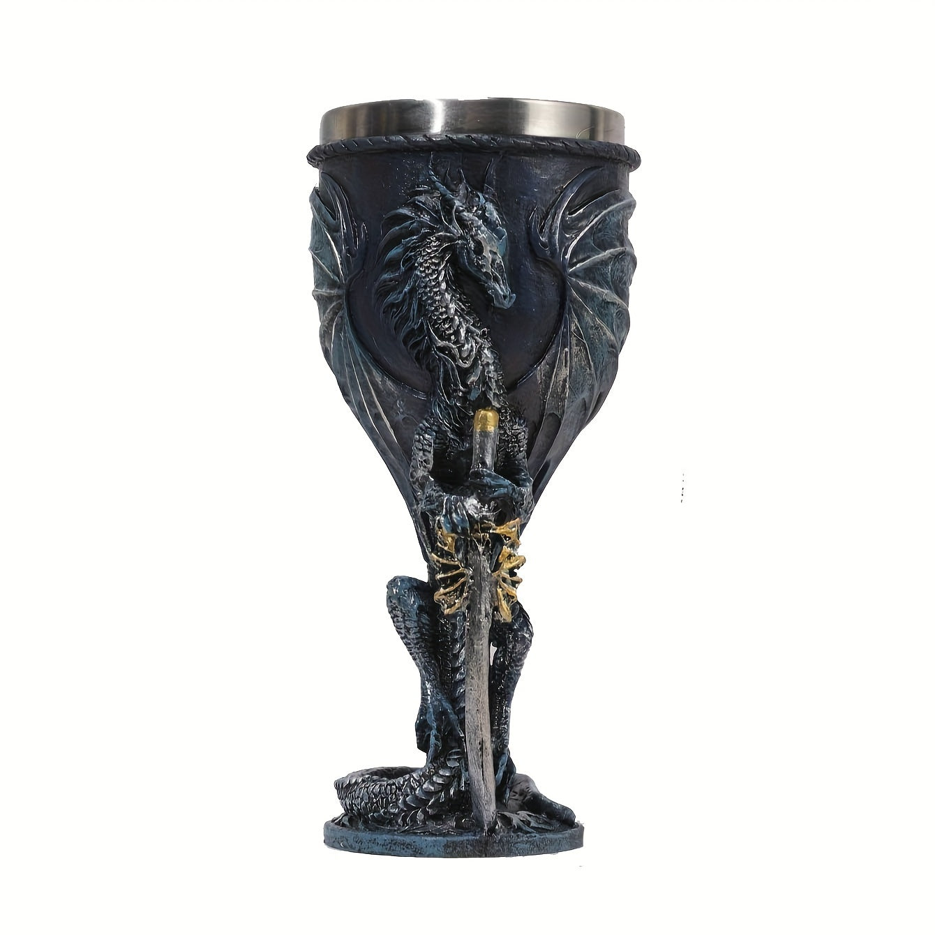 Dragon Sword Cup 200ml Resin Stainless Steel Gothic Drinkware for Parties and Home Decor