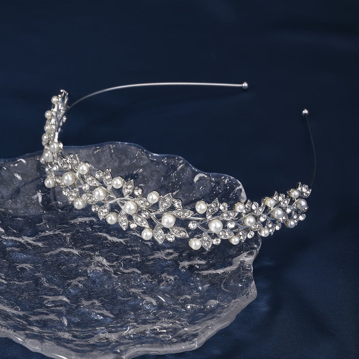 Elegant Pearl and Crystal Hairband for Weddings and Parties