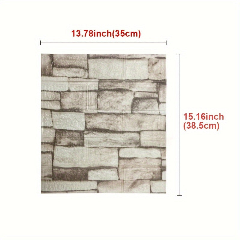3D Wall Tile Stickers Waterproof Self-Adhesive Decorative Collision Prevention Ceiling Protection