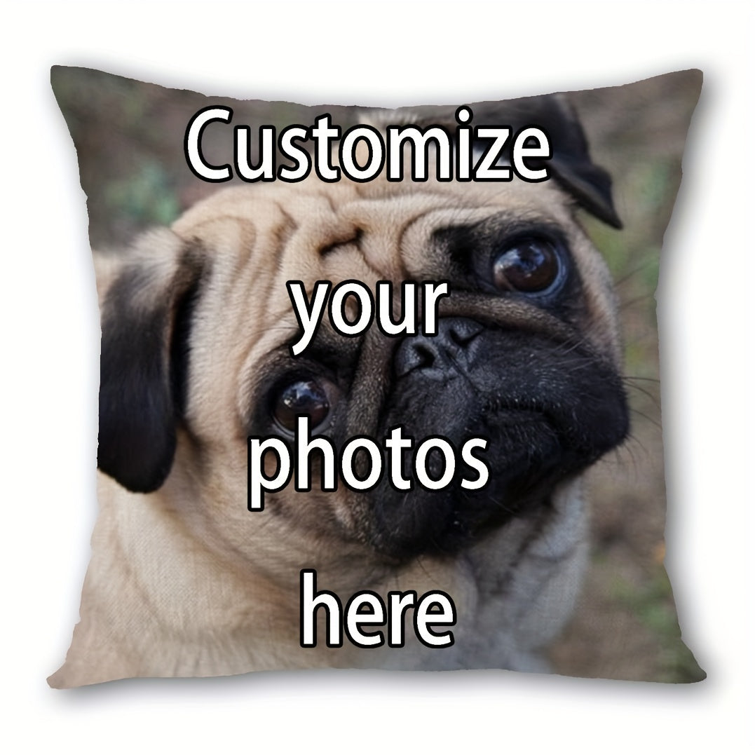 Soft Plush Pillow Cover 45.72cm Pug Design for Home Decor Sofa Couch Bed