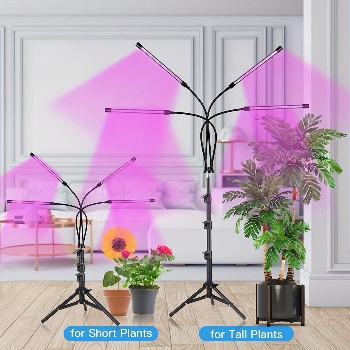 Luz de crecimiento LED de espectro completo USB para plantas de interior, regulable, de montaje en pared