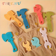Baby Toy Set 4-Pack Silicone Tools for Toddlers Soft-Textured Hammer Wrench Spanner Pliers Gift
