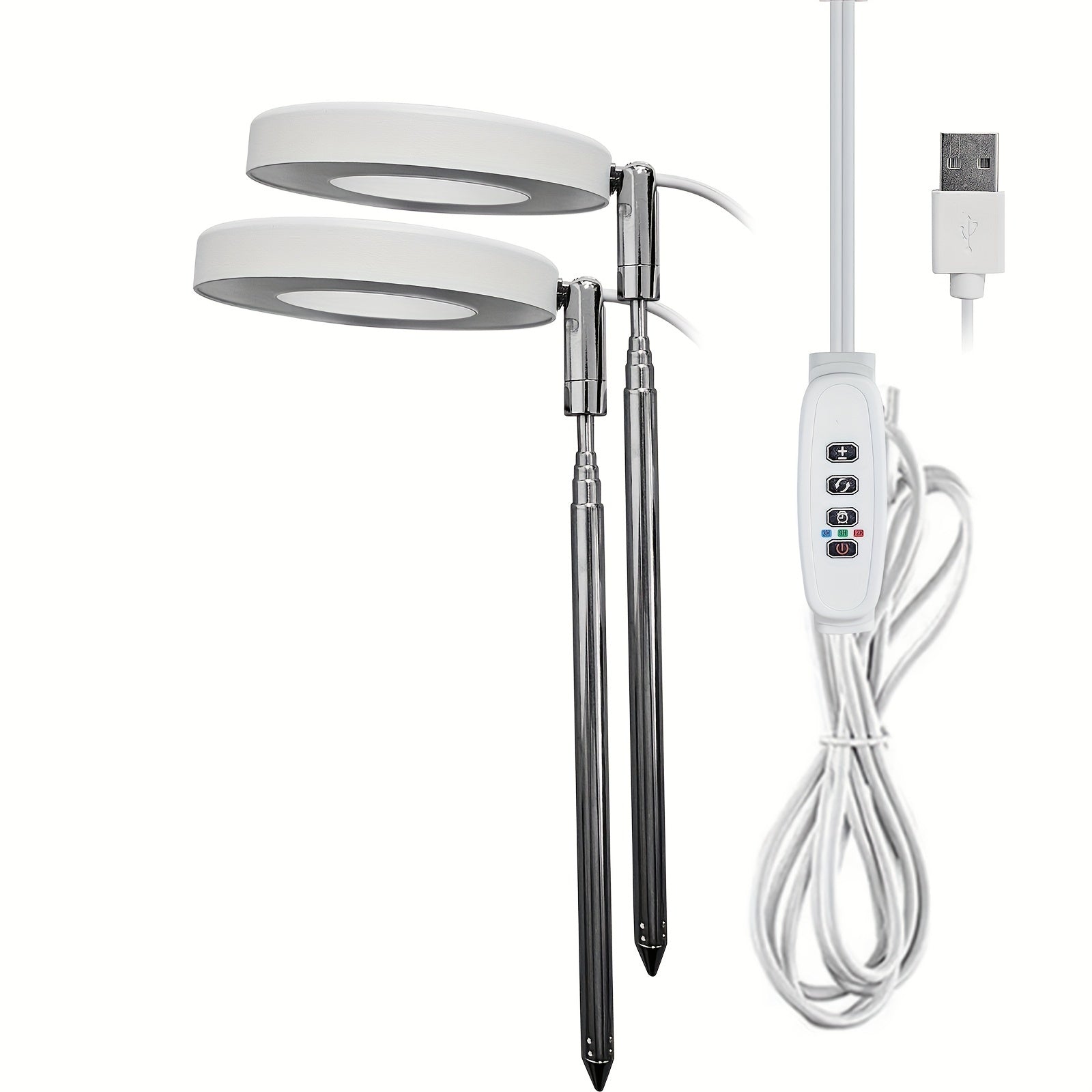 Adjustable Full Spectrum LED Plant Grow Light with Timer and USB Power for Indoor Plants