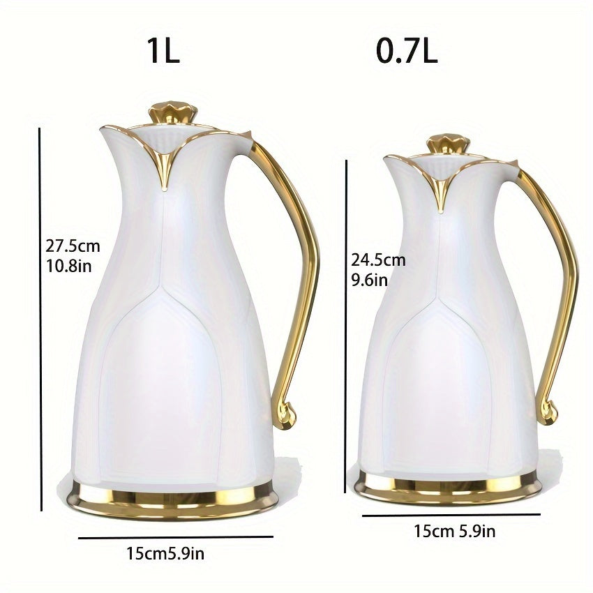 Thermal Coffee Carafe Set Double Walled Vacuum Insulation 1L and 0.7L