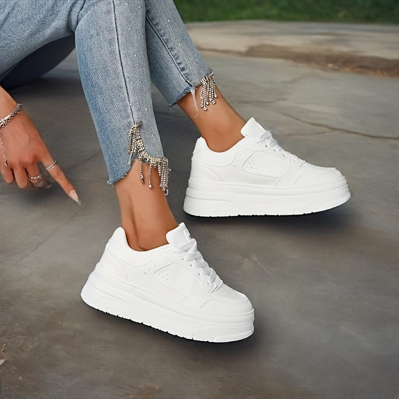 Zapatillas blancas transpirables para mujer para correr, uso casual y golf