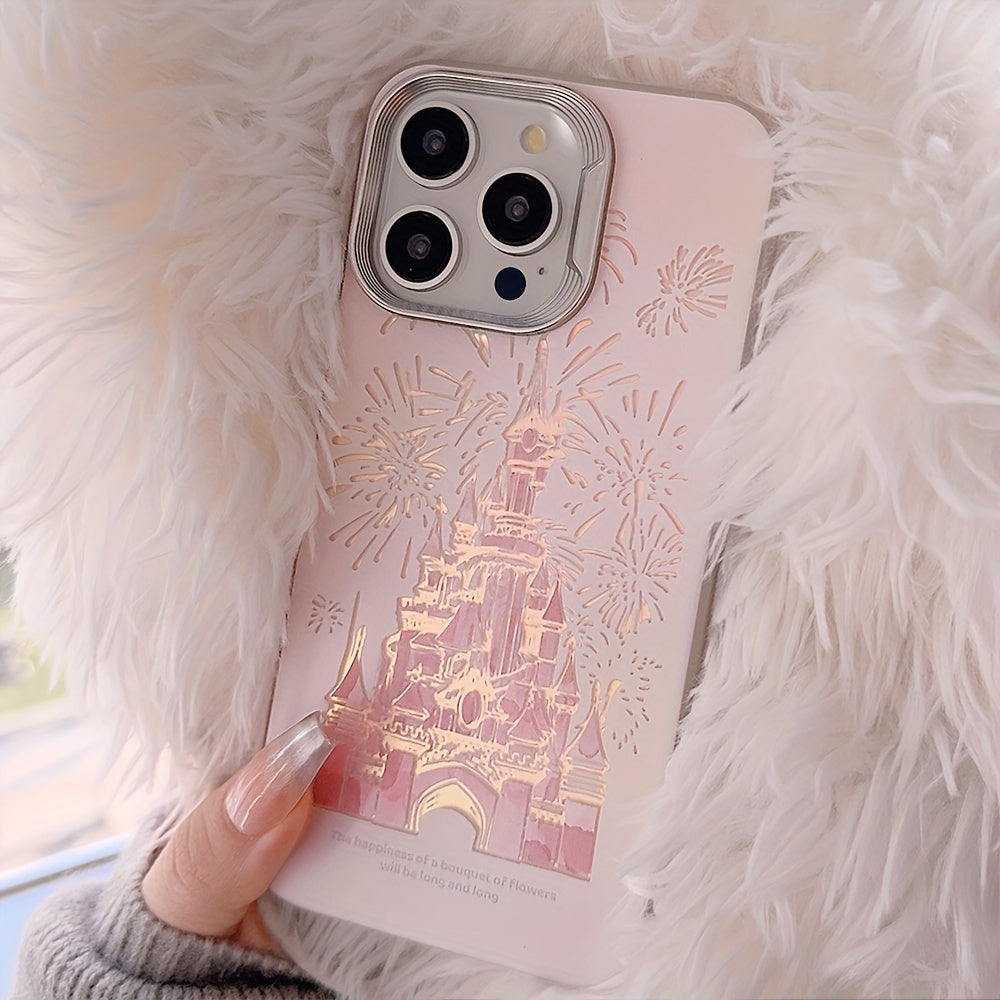 Electroplated Laser Dream Castle Fireworks Phone Case for iPhone 11-15 Models