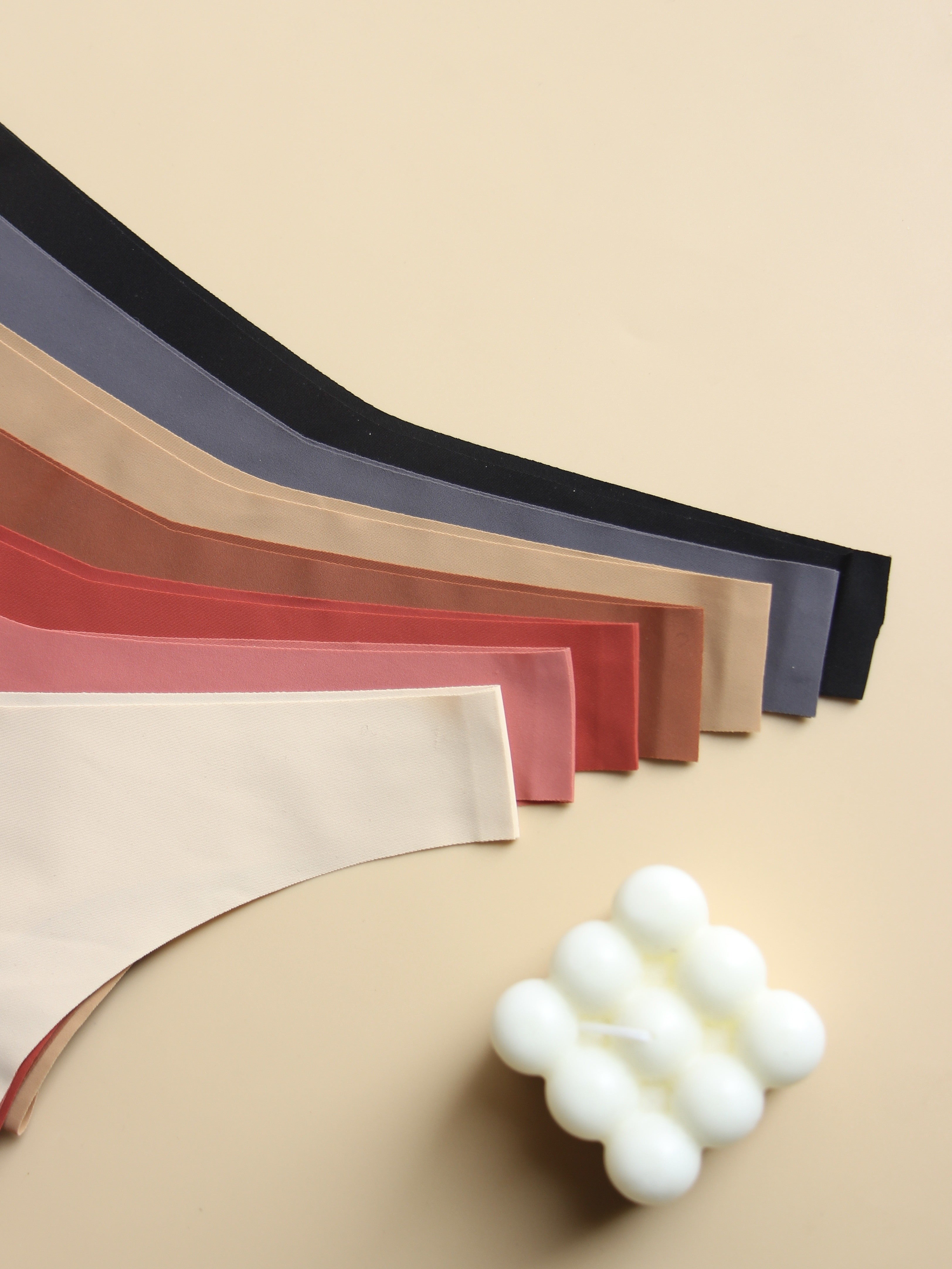 Conjunto de ropa interior sencilla de 7 piezas para mujer con estilo en V, transpirable y de tela suave, tangas hipster