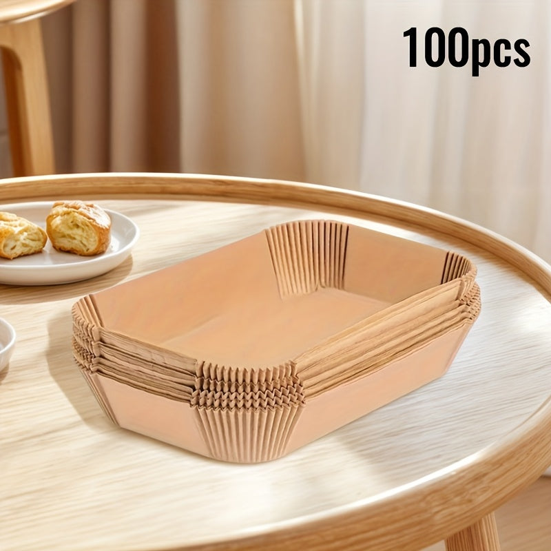 100-Pack Disposable Parchment Paper Liners for Air Fryer Non-Stick Water Resistant Heat Resistant