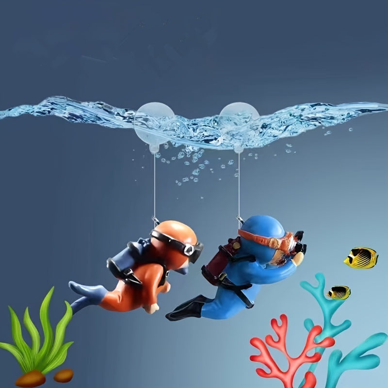 Diving Action Figure Aquarium Ornament Plastic Fish Tank Decor