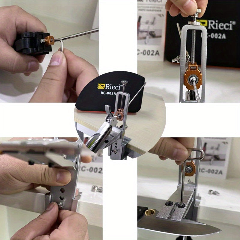 Afilador de cuchillos portátil para exteriores, ajustable de 15-30°, soporte de clip de 360°