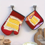 Heat Resistant Oven Mitts and Potholders Set 26.92x17.02cm Kitchen Cooking Baking