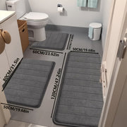 3-Piece Geometric Pattern Bath Rug Set with Memory Foam Non-Slip Backing Quick-Dry Absorbent Mats