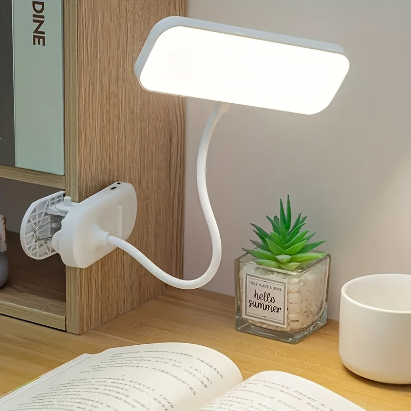 LED Desk Lamp Dimmable Adjustable Color Temperature Clip-On Touch Control Battery USB