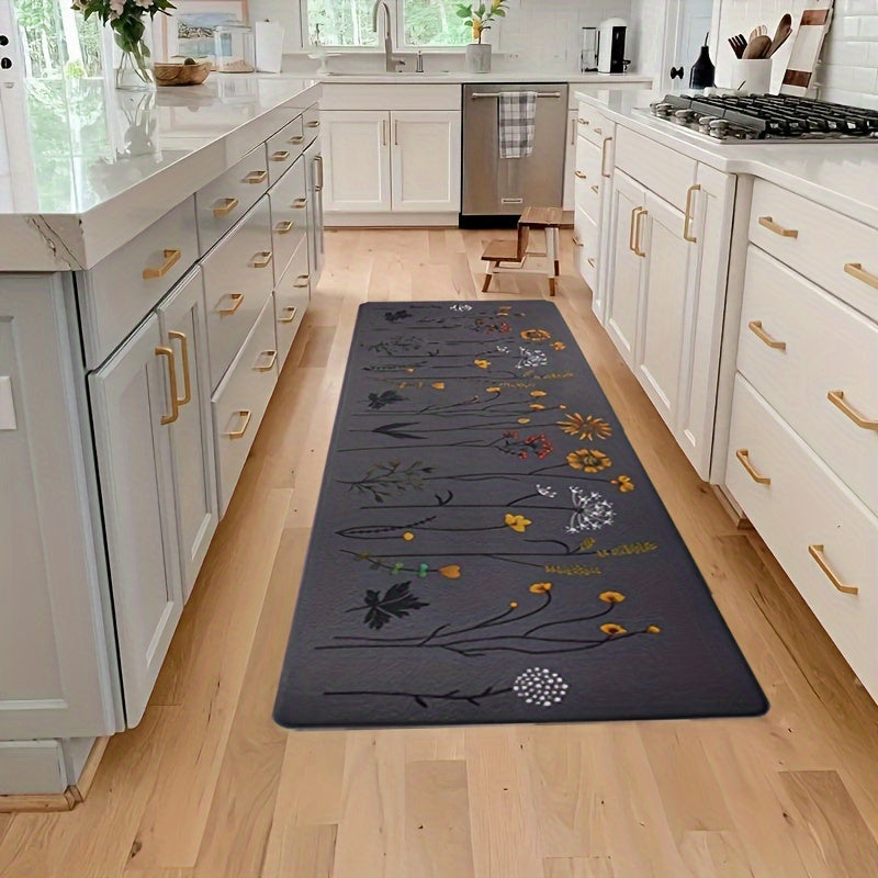 Premium Flannel Anti-Fatigue Kitchen Mat Non-Slip Waterproof Cushioned Floor Mat