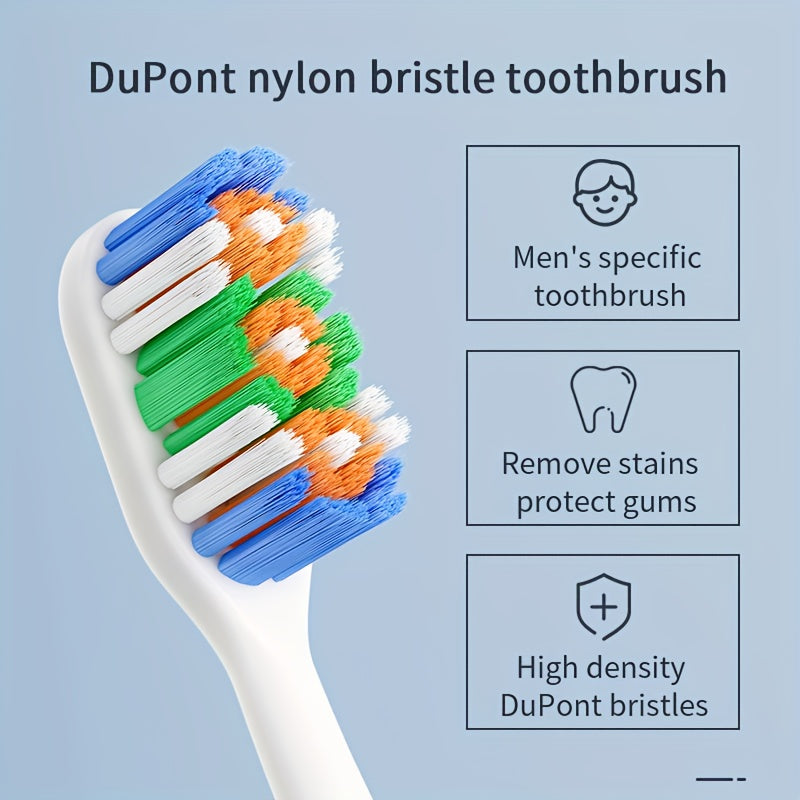 Men's 360° Hard Nylon Bristle Toothbrush for Adults