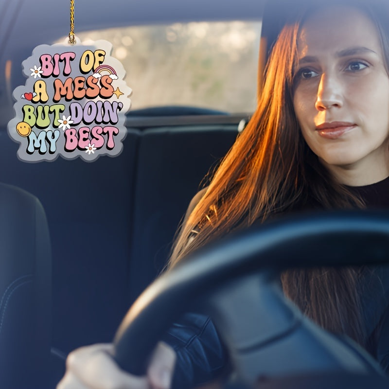 Akril osilgan bezak 2D Avtomobil oynasi uchun pendants kalit zanjir Sevgi kuni