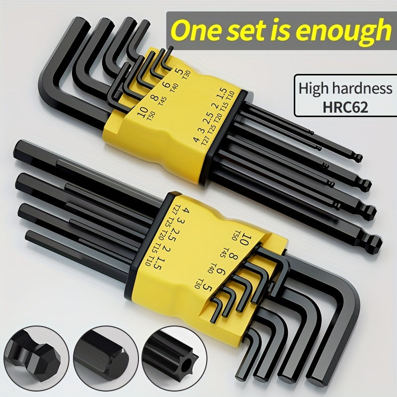 L-Shaped Hex Key Set Nine-Piece High Hard Alloy Allen Wrench Tool