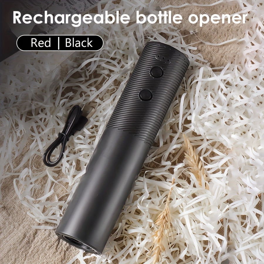 Rechargeable Electric Wine Opener with One-Click Automatic Corkscrew USB Charging Lithium Battery Black Red