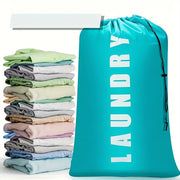 Large Waterproof Foldable Laundry Bag with Drawstring Anti-Tear Dustproof Storage Organizer