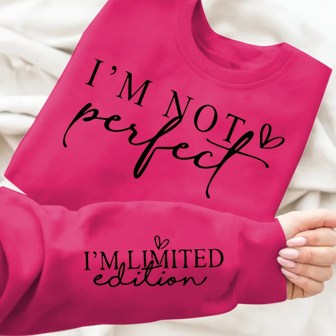 Plus o'lcham monogram bosma krujkali svitshotlar kuz qish kundalik ayollar