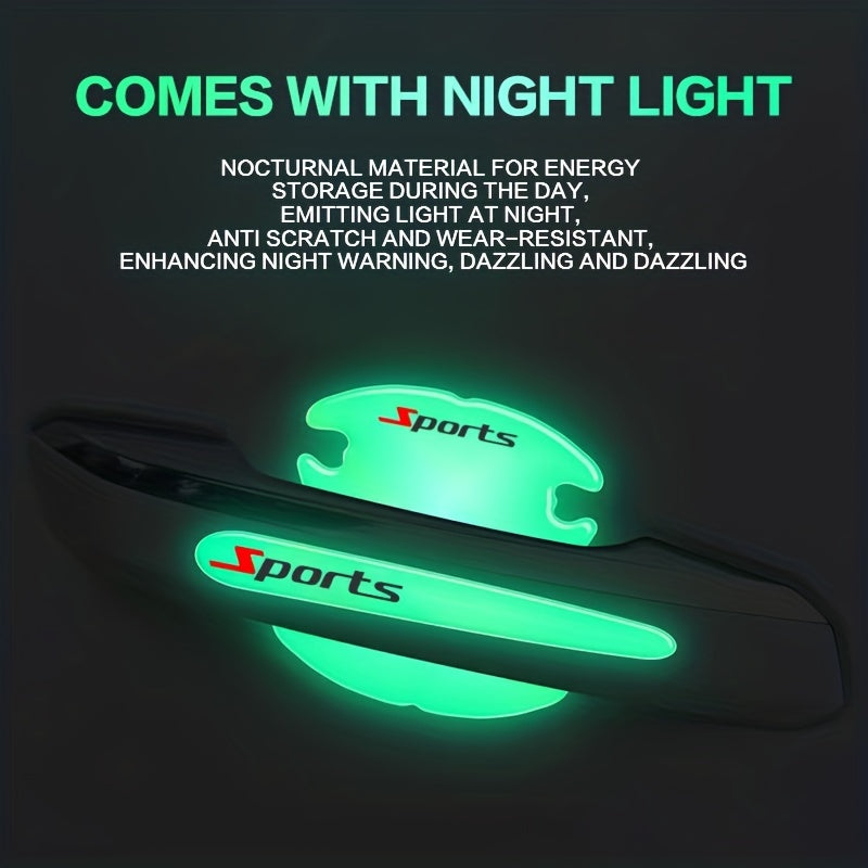 Universal Car Door Handle Protector Night Light Scratch Resistant Wear-Resistant