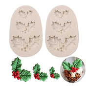 Christmas Holly Leaf Silicone Mold for Cake Decorating and Baking
