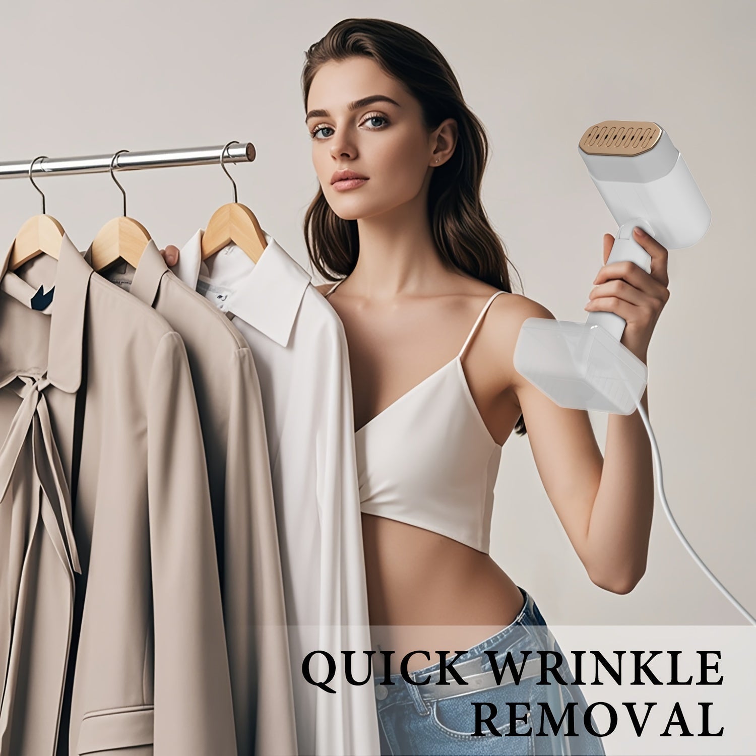 Portativ qo‘l bilan ishlatiladigan bug‘li temir 1800W, buklanuvchi, 330ml suv tanki, Yevropa rozetkasi