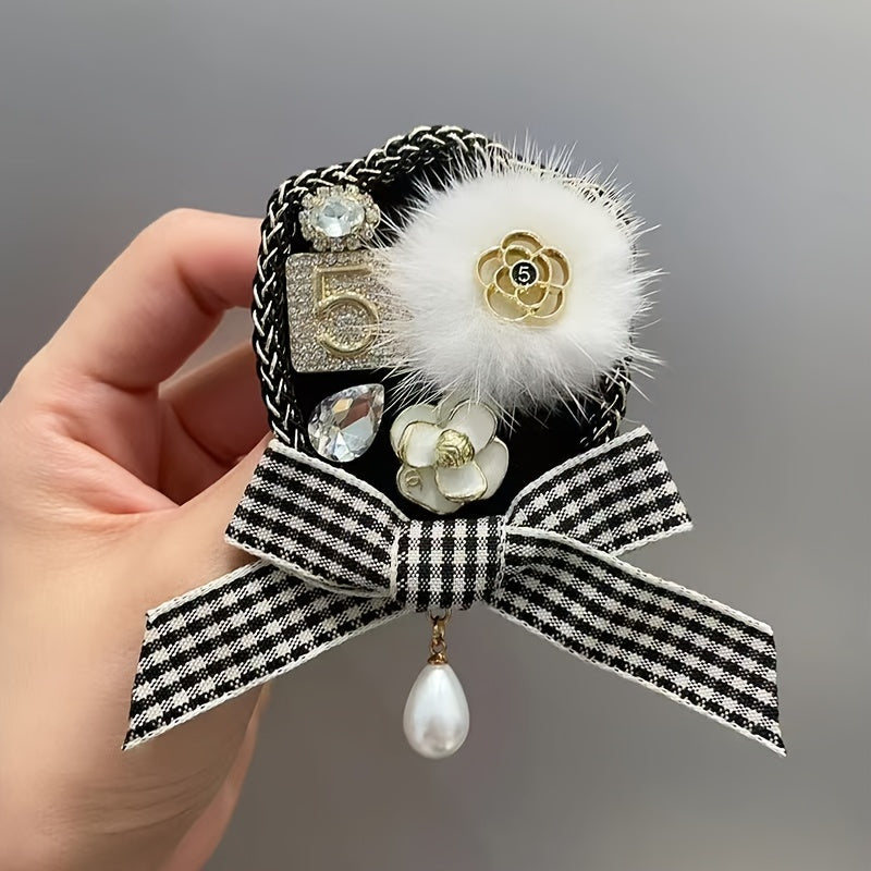 Zarif Vintage Barok Perla Kamon Brosh - Kiyimlar va Aksessuarlar uchun Elegant Gul va Qush Alloy Pin