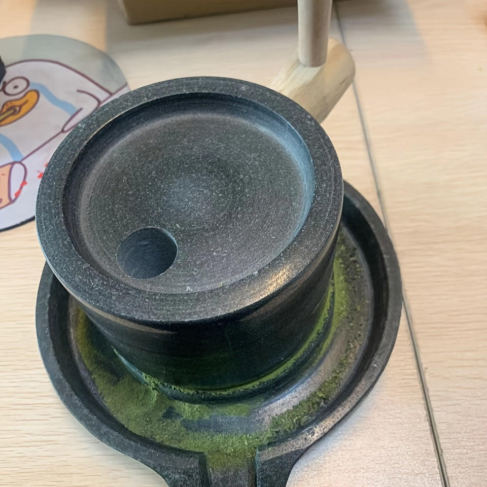 Handcrafted Bluestone Grinder Set for Tea Coffee Pepper with Matcha Utensils