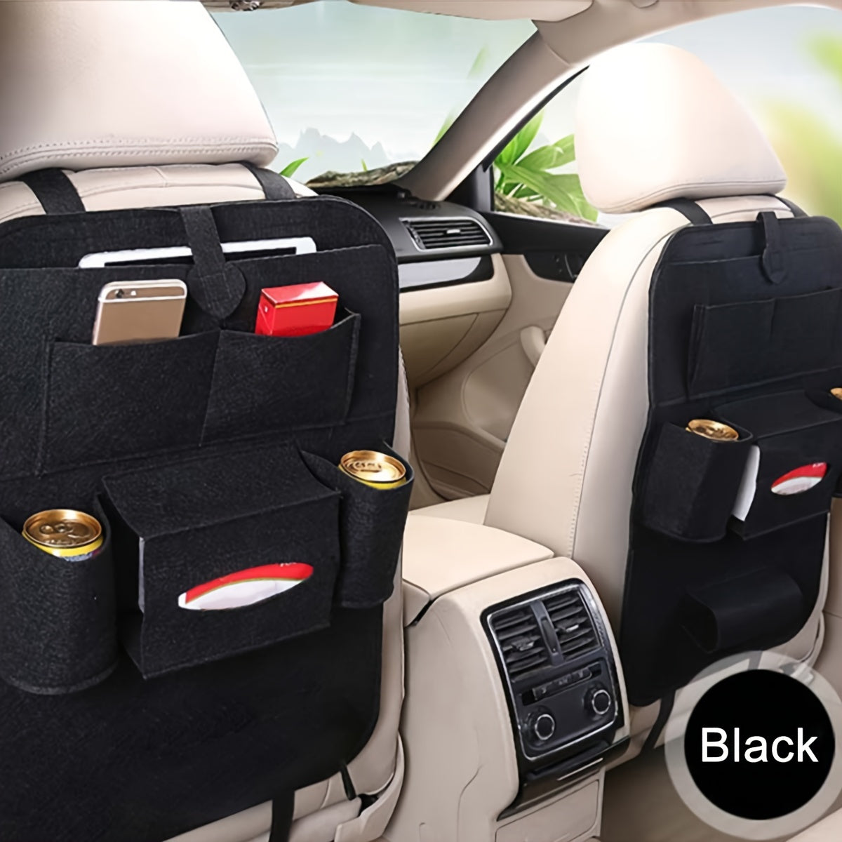 Felt Car Seat Organizer Hanging Storage Bag for Interior Supplies Children 14+