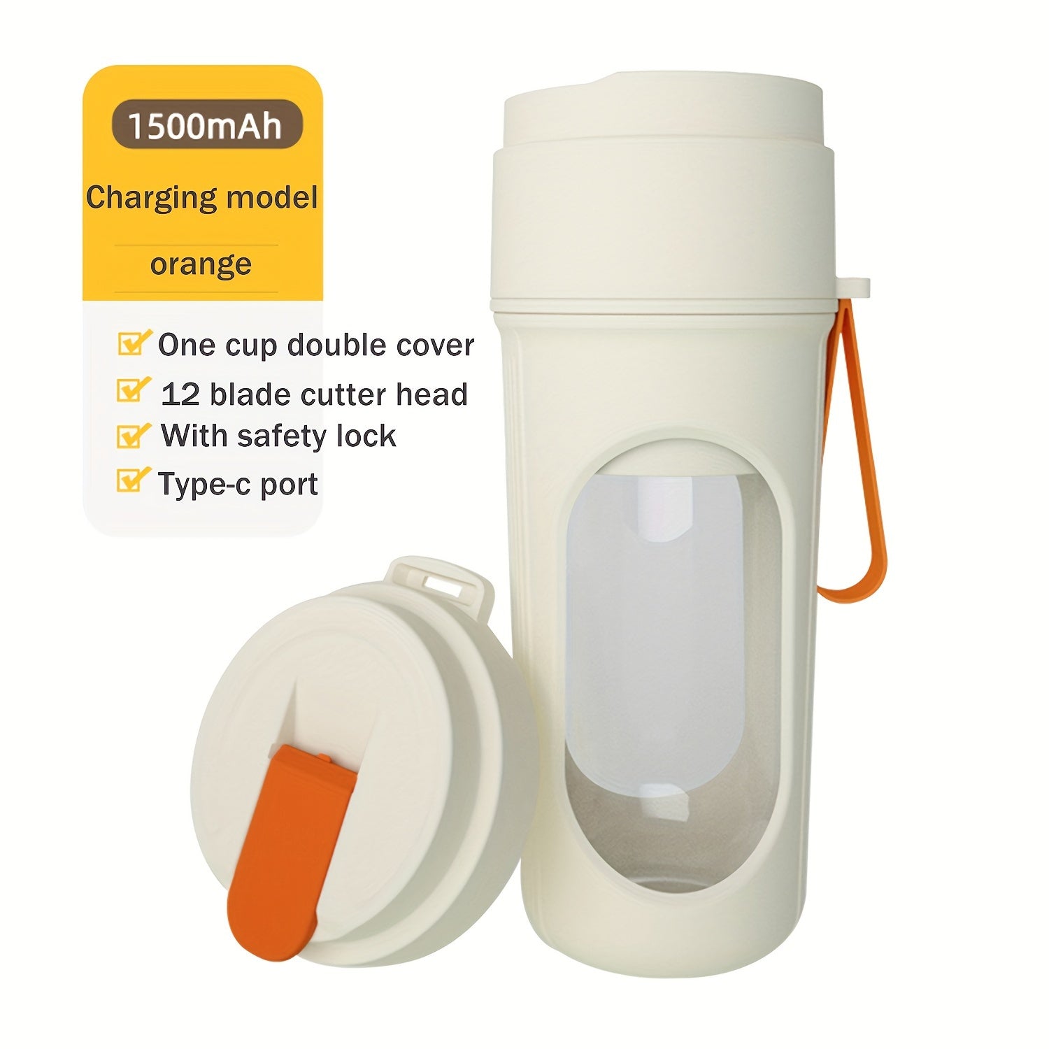 Compact USB Rechargeable Electric Juicer for Smoothies Travel Blender Cup