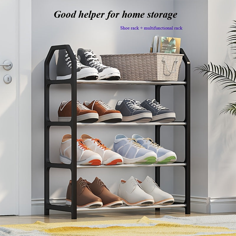 Multi-Tier Plastic Shoe Rack for Bedroom Dorm Storage Durable Space-Saving
