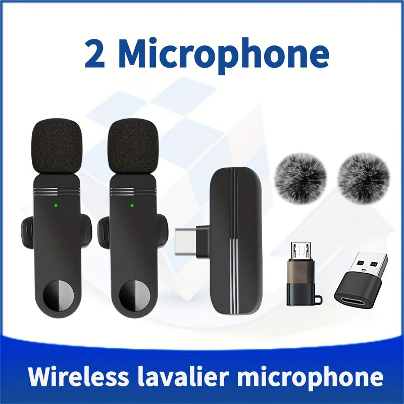 Type-C/USB/Android qurilmalari uchun simsiz lavalier mikrofon, omnidirectional qabul qiluvchi, shovqinni bekor qilish, avtomatik juftlashish, 65 fut masofa. Intervyular, podkastlar, video bloglar va uchun ideal.