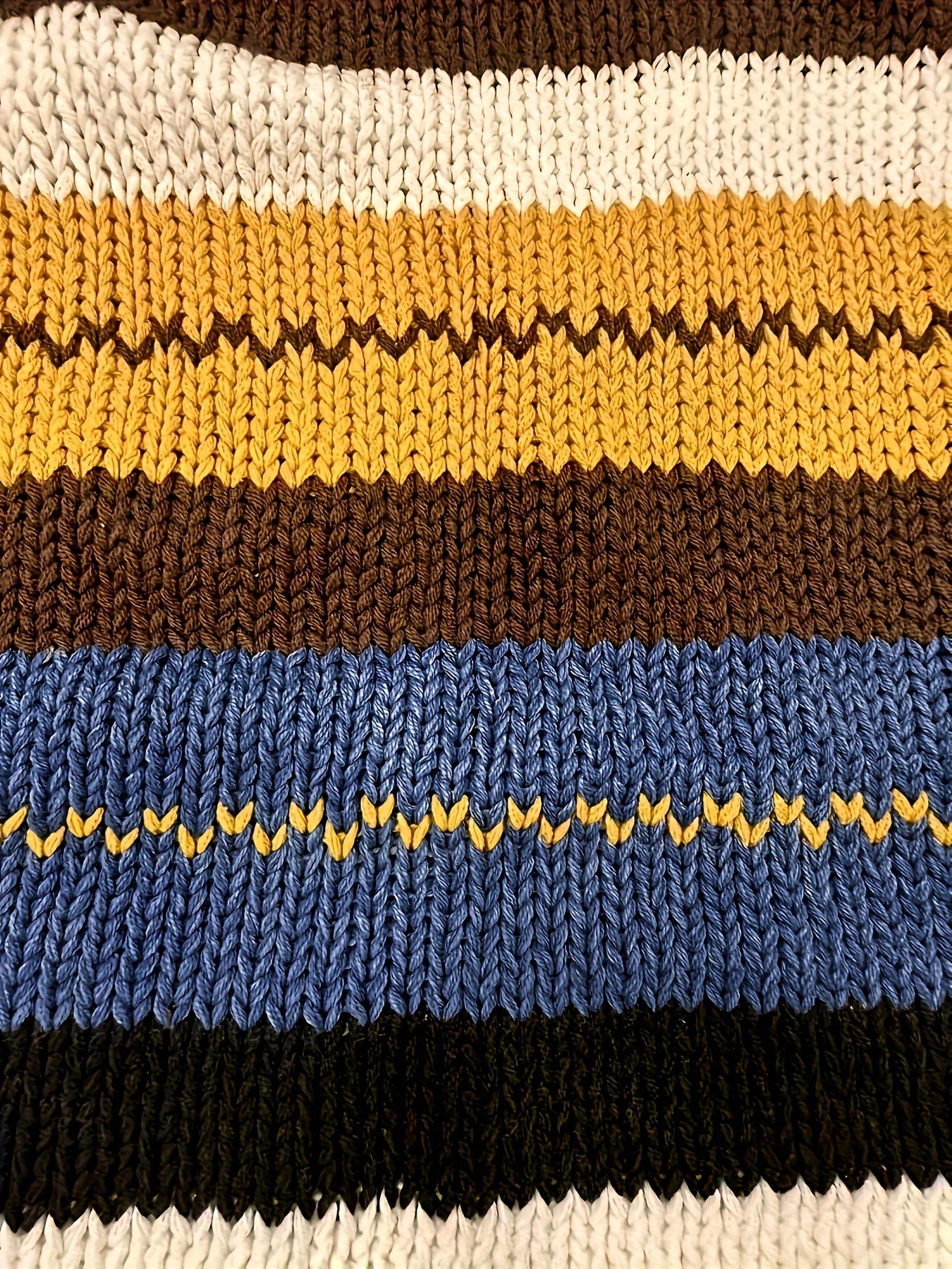 Plus Size Striped Acrylic Knit Sweater High Neck Pullover All Seasons