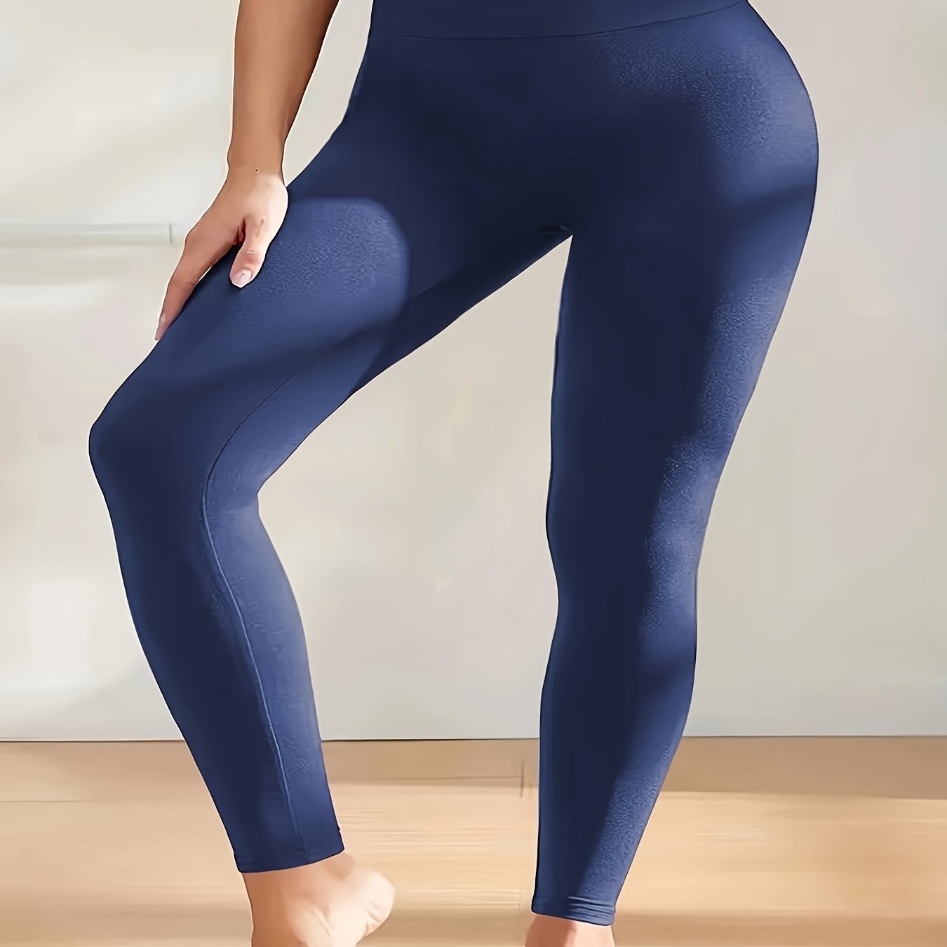 Women's Plus Size High-Waisted Yoga Leggings Tummy Control Pink