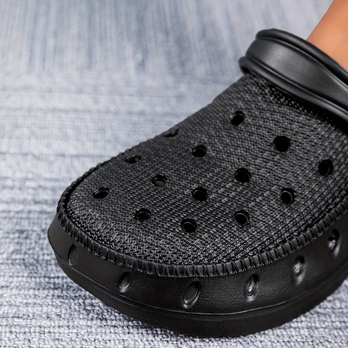 Women's Black Clog Shoes Breathable Flat Summer Casual Outdoor