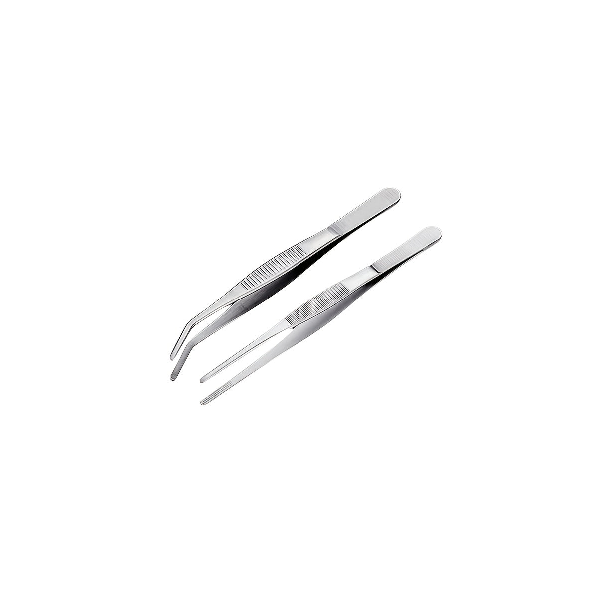 Set of 2 Stainless Steel Tweezers Non-Slip Precision Pliers for Cooking Jewelry Crafting