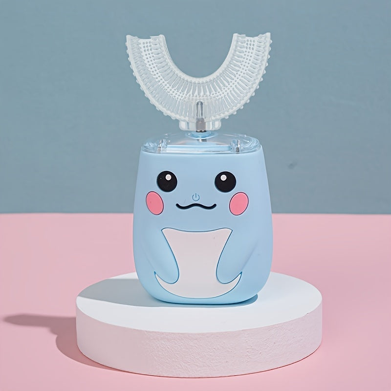 Rechargeable Cartoon U-Shaped Electric Toothbrush for Kids with Timer