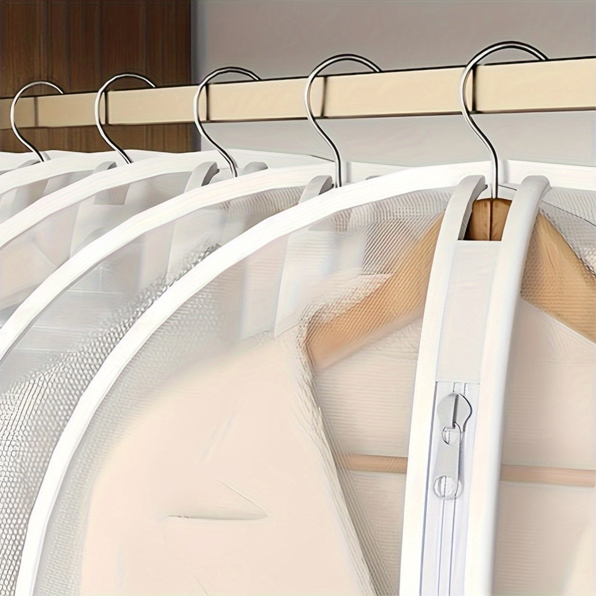 Fundas de plástico transparente para prendas con cierre para almacenamiento en armario, trajes, vestidos, abrigos