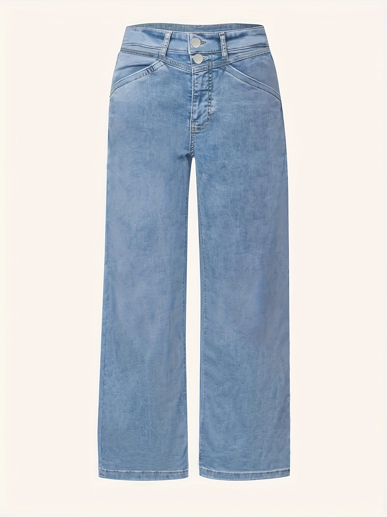 Women Plus Size High-Waist Denim Joggers Wide-Leg Casual Pants