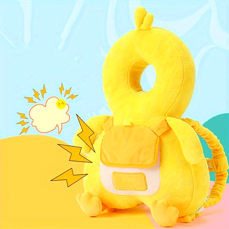 Kids Safety Pillow Yellow Adjustable Head Protection Pad with Fastening Belt