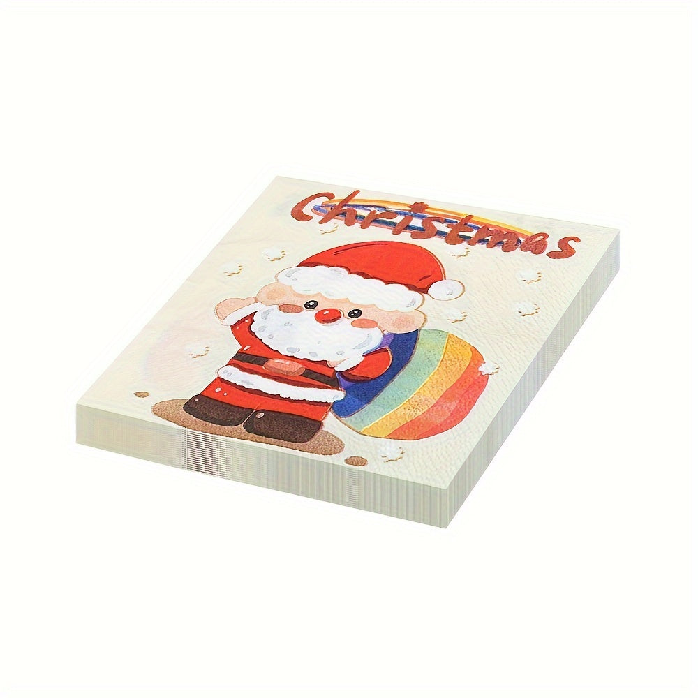 Set of 20 Santa Claus Christmas Napkins 3-Ply Disposable Paper Towels