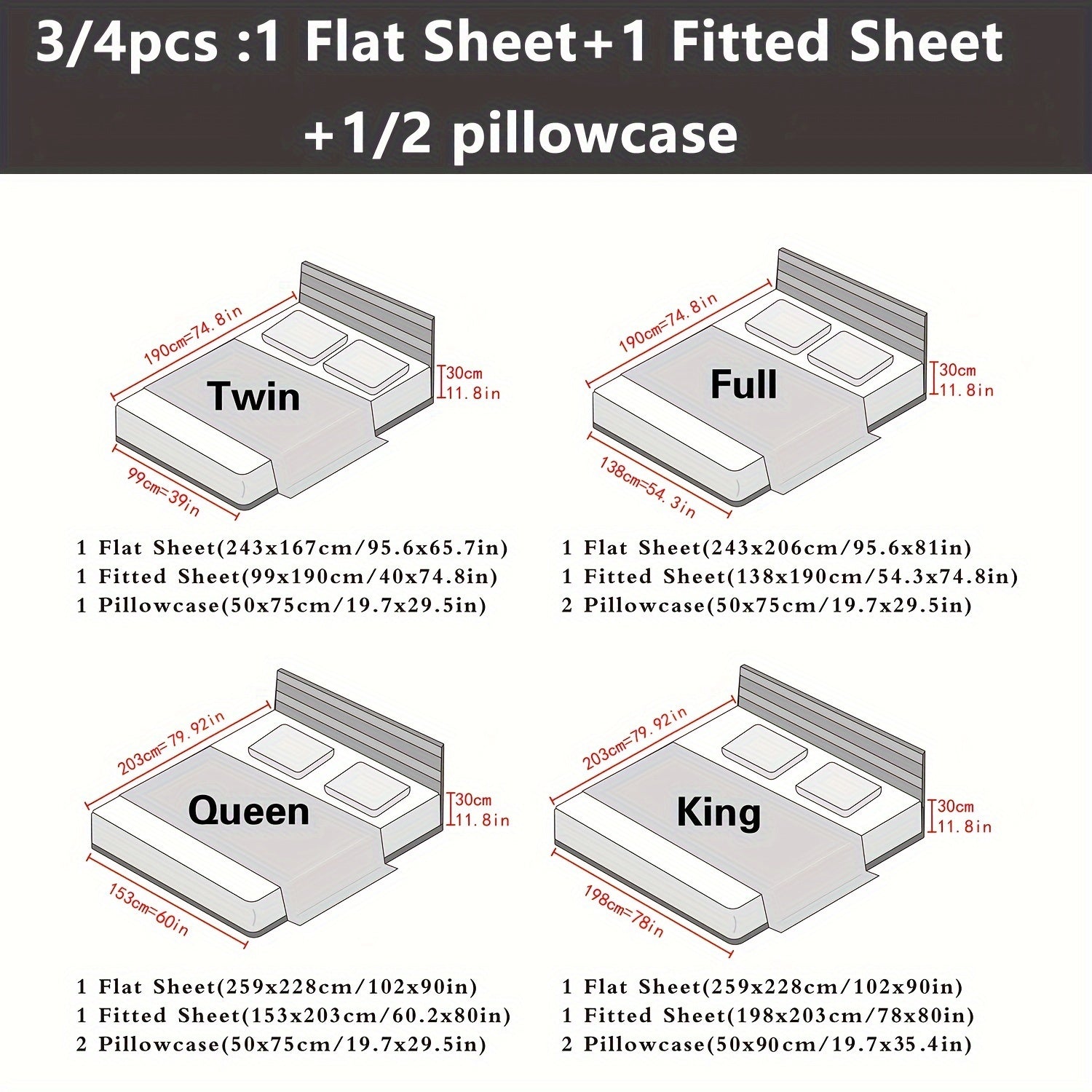 Solid Color Bed Sheets and Bed Skirts Set with Pillowcases - Soft and Silky Bedding