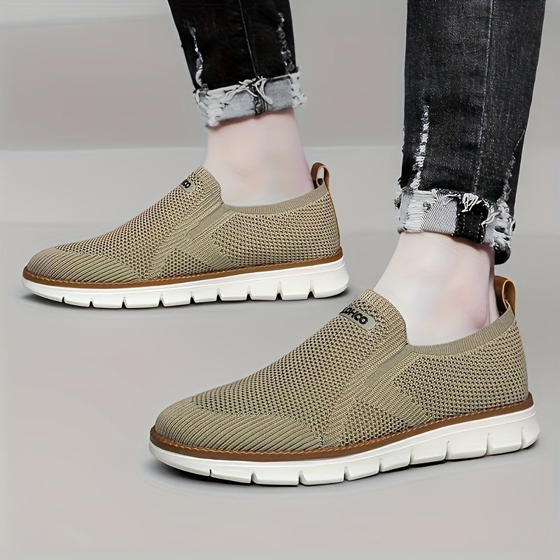 Men's Slip-On Loafer Shoes Durable Casual All-Season Fabric Round Toe