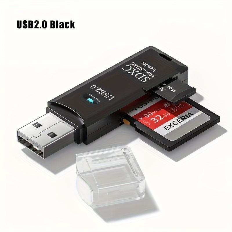 USB 2.0 Mini SD Card Reader for High-Speed Data Transfer Plug and Play Compatible with SD and TF Cards