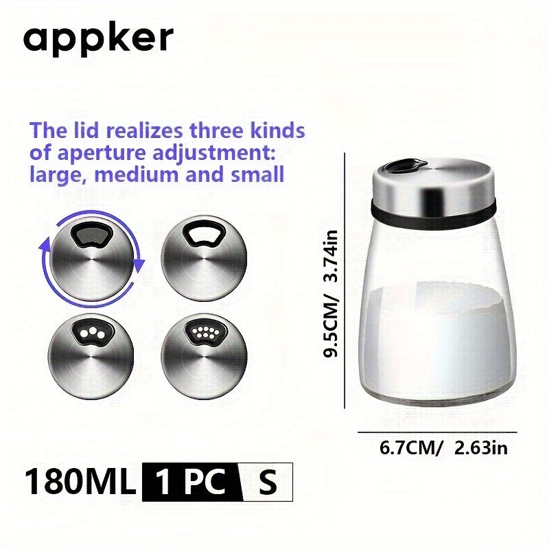 Clear Glass Spice Jars with Lids and Spoons 180ml 300ml 500ml Storage Containers