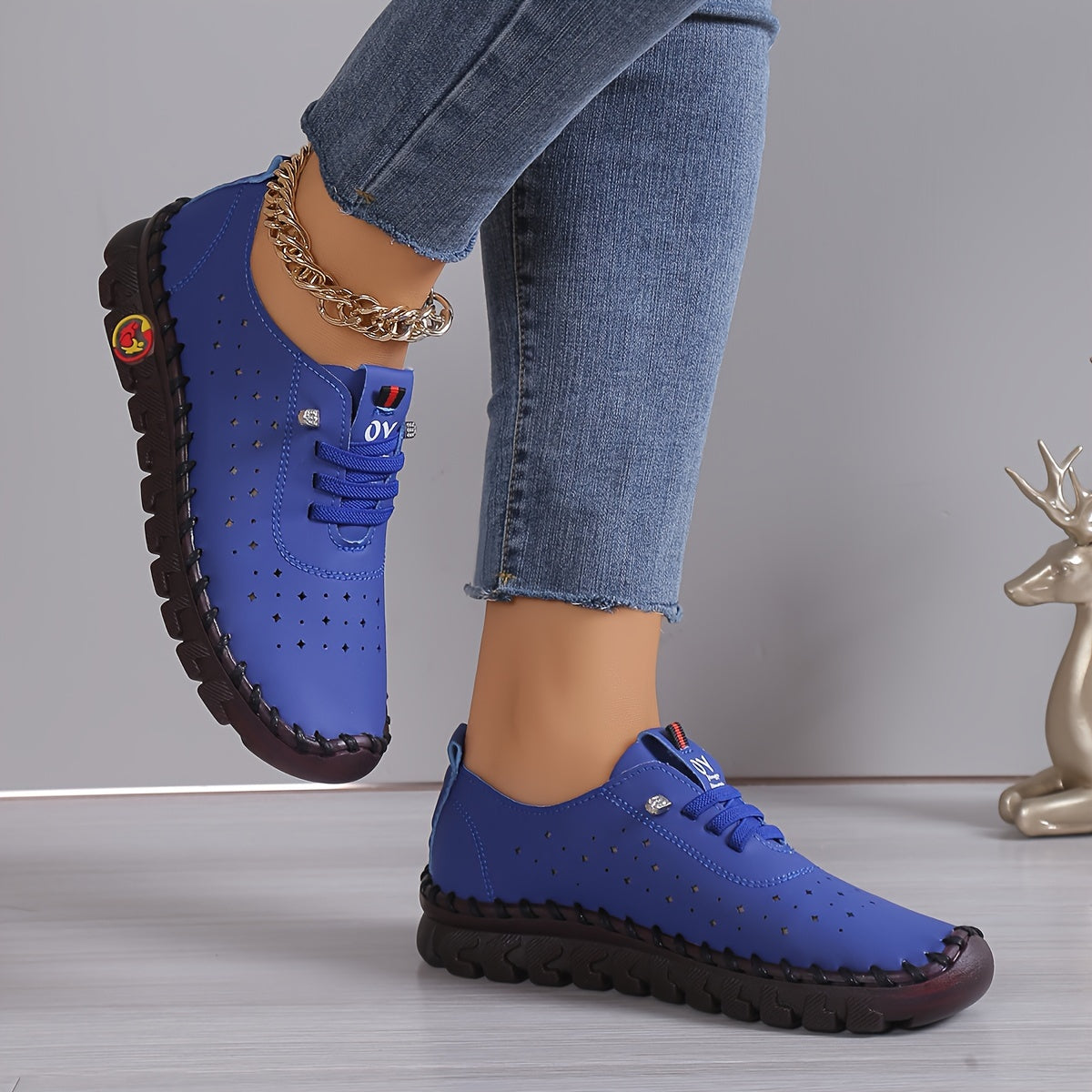 Women's Casual Slip-On Shoes Orange Faux Cover Rubber Sole All-Season
