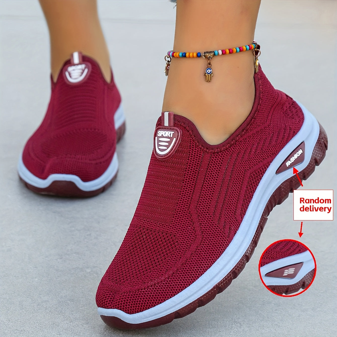 Women Plus Size Breathable Slip-On Sneakers Casual Walking Shoes Black Blue