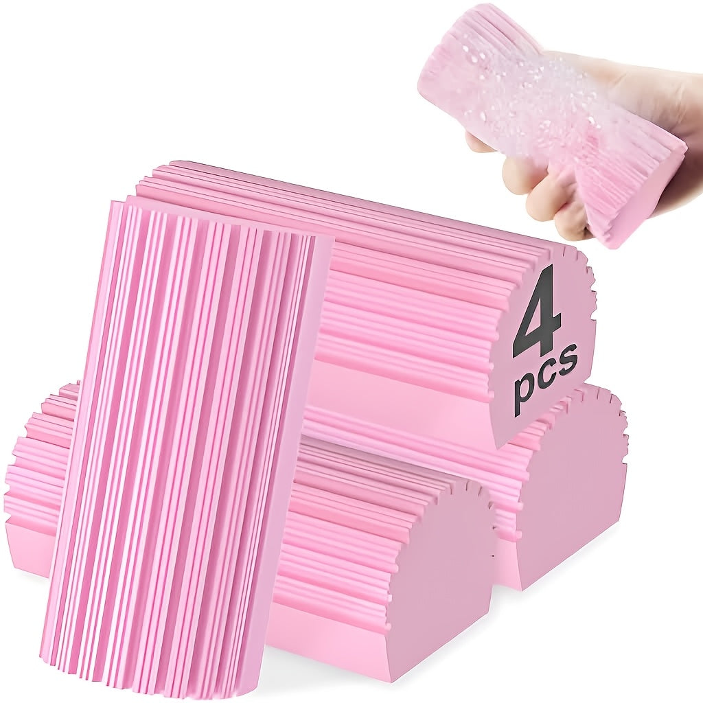 Yellow Damp Dusting Sponges Set of 4 for Cleaning Baseboards Windows and Vents